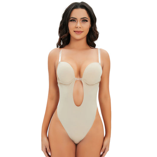 Bodyshaper Strap Bra Pad Bodysuit Shaping Tummy Control Slimming Backless Body Shaping Sculpting Garment Ultra-thin
