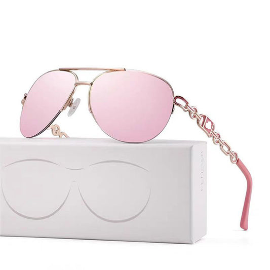 Beach Sunscreen Women's Gradient Lens Metal Frame